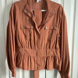 Nine West Rust Utility Jacket with Snap Pockets